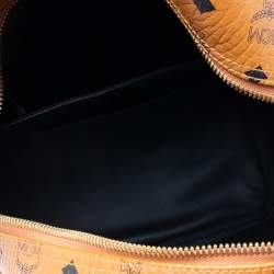 MCM Cognac Visetos Coated Canvas Medium Stark Backpack