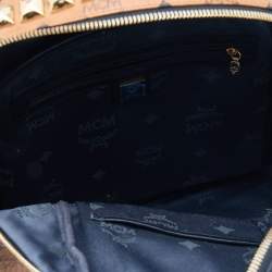 MCM Cognac/Black Visetos Coated Canvas and Leather Large Studded Stark Backpack