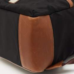 MCM Black/Brown Nylon and Leather Backpack