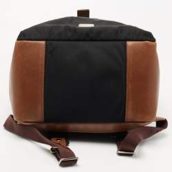 MCM Black/Brown Nylon and Leather Backpack