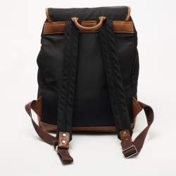 MCM Black/Brown Nylon and Leather Backpack