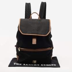 MCM Black/Brown Nylon and Leather Backpack