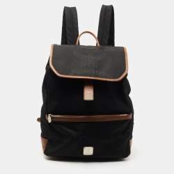 MCM Black/Brown Nylon and Leather Backpack