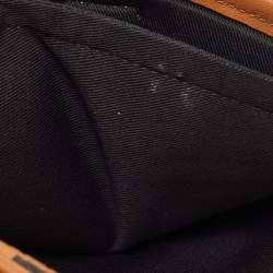 MCM Cognac Visetos Coated Canvas and Leather Round Sling Bag