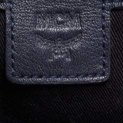 Pre Owned MCM Blue Nylon and Leather Sling Bag