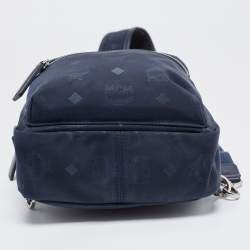 Pre Owned MCM Blue Nylon and Leather Sling Bag