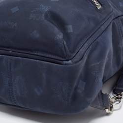 Pre Owned MCM Blue Nylon and Leather Sling Bag