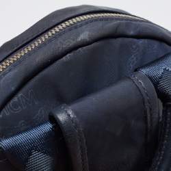 Pre Owned MCM Blue Nylon and Leather Sling Bag