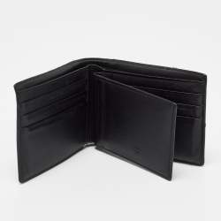 MCM Black Visetos Coated Canvas Bifold Compact Wallet