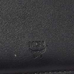 MCM Black Visetos Coated Canvas Bifold Compact Wallet