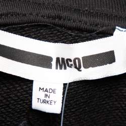 مملوكة مسبقًا McQ by Alexander McQueen Black Cotton Logo Embroidered Hoodie L