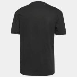 Pre Owned McQ by Alexander McQueen Black Print Cotton Crew Neck T-Shirt S