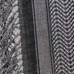 Pre Owned McQ by Alexander McQueen Monochrome Razor Blade Pattern Cotton Scarf