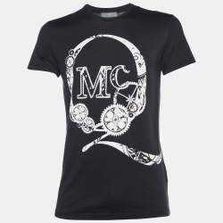 McQ by Alexander McQueen Black Logo Print Cotton Crew Neck T-Shirt S