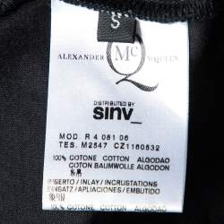 McQ by Alexander McQueen Black Logo Print Cotton Crew Neck T-Shirt S