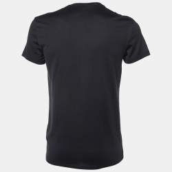 McQ by Alexander McQueen Black Logo Print Cotton Crew Neck T-Shirt S