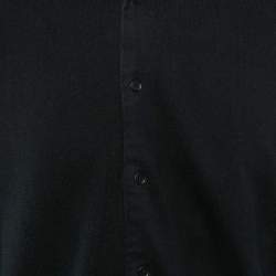 Pre Owned McQ by Alexander McQueen Navy Blue/Black Cotton Knit Shirt L