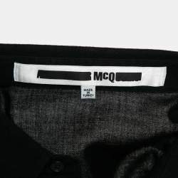 Pre Owned McQ by Alexander McQueen Navy Blue/Black Cotton Knit Shirt L