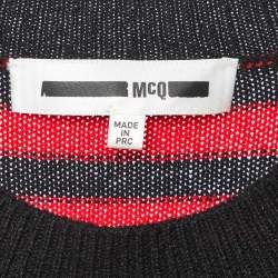 McQ by Alexander McQueen Red Striped Wool Knit Sweater M 