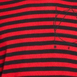 McQ by Alexander McQueen Red Striped Wool Knit Sweater M 