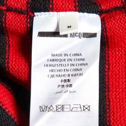 McQ by Alexander McQueen Red Striped Wool Knit Sweater M 