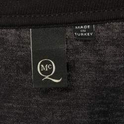 McQ by Alexander McQueen Black High Rollin Printed Cotton Knit T-Shirt L