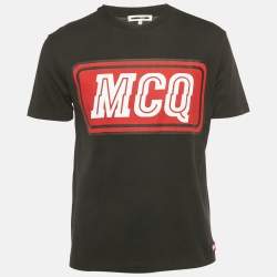 McQ by Alexander McQueen Black Printed Cotton Jersey T-Shirt M