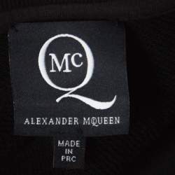 Pre Owned McQ by Alexander McQueen Black Abstract Print Cotton Sweatshirt Dress L