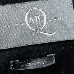 مملوكة مسبقًا McQ by Alexander McQueen Black Faded Denim Oversized Zip Front Coat XS