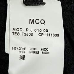 مملوكة مسبقًا McQ by Alexander McQueen Black Faded Denim Oversized Zip Front Coat XS