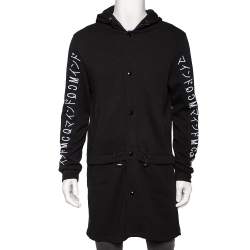 Pre Owned McQ by Alexander McQueen Black Cotton Knit Hooded Jacket S 