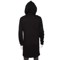 Pre Owned McQ by Alexander McQueen Black Cotton Knit Hooded Jacket S 