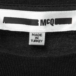 مملوكة مسبقًا McQ by Alexander McQueen Black Logo Printed Cotton T-Shirt L
