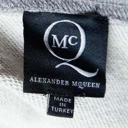 Pre Owned McQ by Alexander McQueen Grey Swallow Flocked Print Cotton Sweatshirt XL
