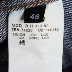 مملوكة مسبقًا McQ by Alexander McQueen Navy Blue Denim Applique Detail Jacket M