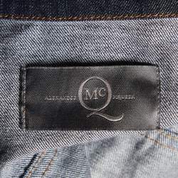 مملوكة مسبقًا McQ by Alexander McQueen Navy Blue Denim Applique Detail Jacket M