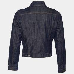 مملوكة مسبقًا McQ by Alexander McQueen Navy Blue Denim Applique Detail Jacket M