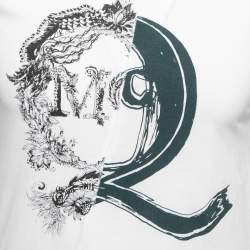McQ by Alexander McQueen White Logo Print Cotton Crew Neck T-Shirt XS