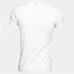 McQ by Alexander McQueen White Logo Print Cotton Crew Neck T-Shirt XS