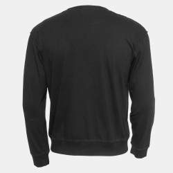 Pre Owned McQ by Alexander McQueen Black Printed Cotton Knit Crew Neck T-Shirt S