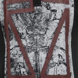 Pre Owned McQ by Alexander McQueen Black Printed Cotton Pique Polo T-Shirt M