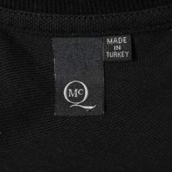 Pre Owned McQ by Alexander McQueen Black Printed Cotton Pique Polo T-Shirt M