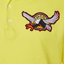 Pre Owned McQ by Alexander McQueen Yellow Cotton Pique Logo Patch Polo T-Shirt M