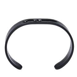 Messika Move Black Diamond Titanium Open Cuff Bracelet M
