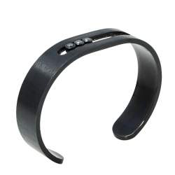 Messika Move Black Brushed Titanium & Diamond Cuff Bracelet XS