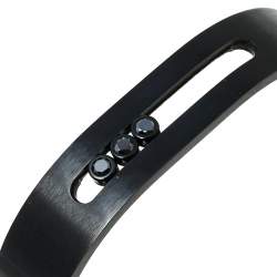 Messika Move Black Brushed Titanium & Diamond Cuff Bracelet XS