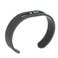 Messika Move Diamond Titanium Graphite Open Cuff Bracelet XS