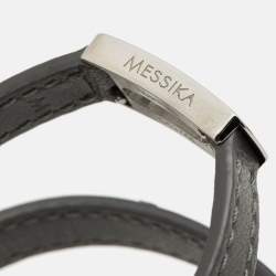 Pre Owned Messika My Move Leather Diamond Titanium Bracelet