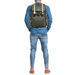 Michael Kors Olive Multicolor Signature Coated Canvas Cooper Backpack