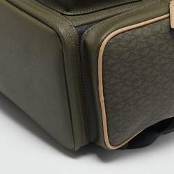 Michael Kors Olive Multicolor Signature Coated Canvas Cooper Backpack